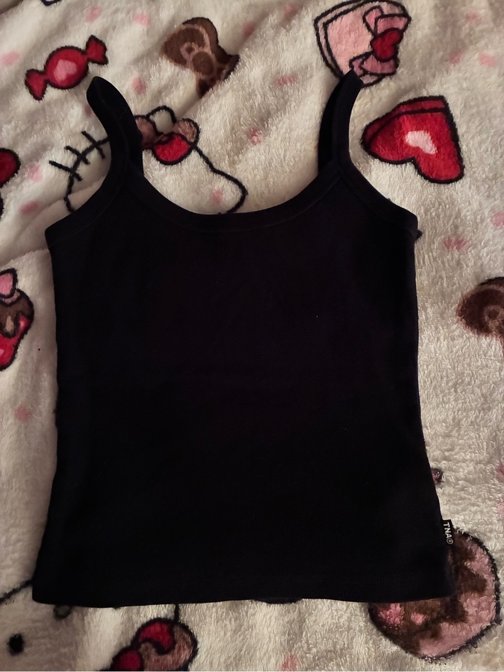 TNA Black Ribbed Tank Top